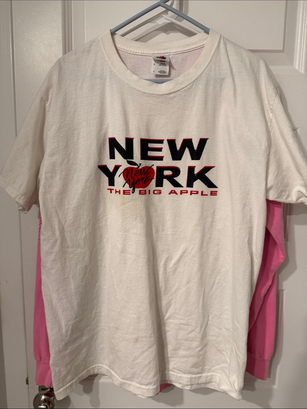 New York City The Big Apple Graphic Tee White T SHIRT LARGE L UNISEX NYC